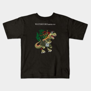 Clanosaurus Rex WATERFORDsaurus Plaid Waterford Irish Ireland Family Tartan Kids T-Shirt